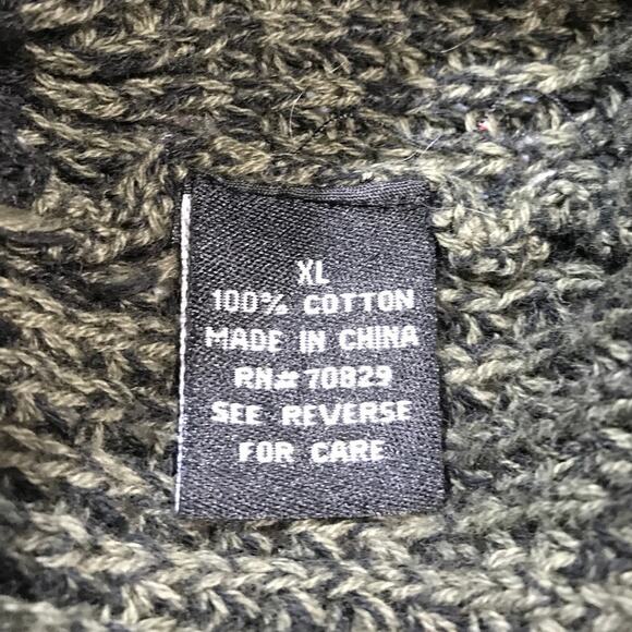 Carbon Quarter Zip Striped Cotton Knit Long Sleeve Sweater Tall XL - Picture 4 of 6